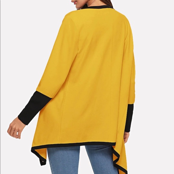 SOLD: Yellow Waterfall Collar Cuff Coat - Picture 2 of 4